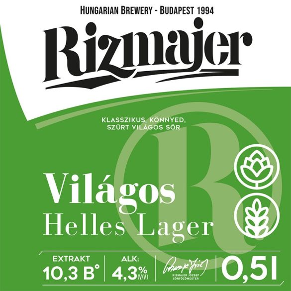 RIZMAJER VILÁGOS LÁGER 0,5 l